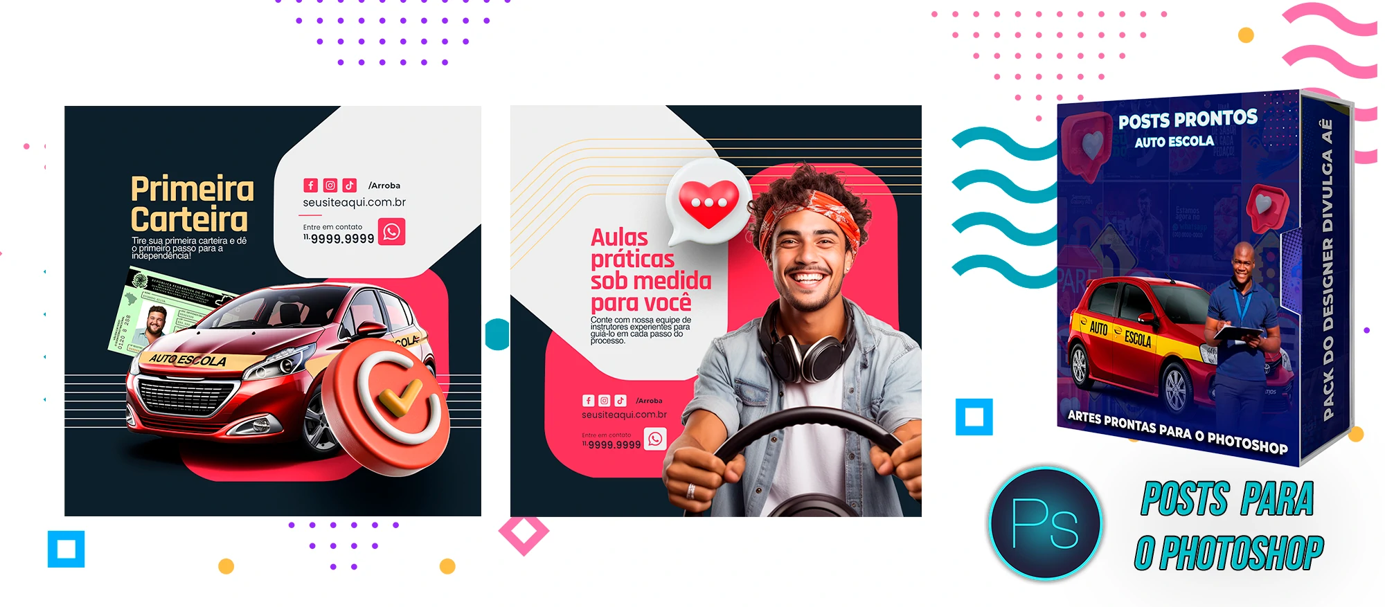 Mega Pack de Posts Prontos para Auto-Escola e Centro de Formação de Condutores - Photoshop - Imagem 12