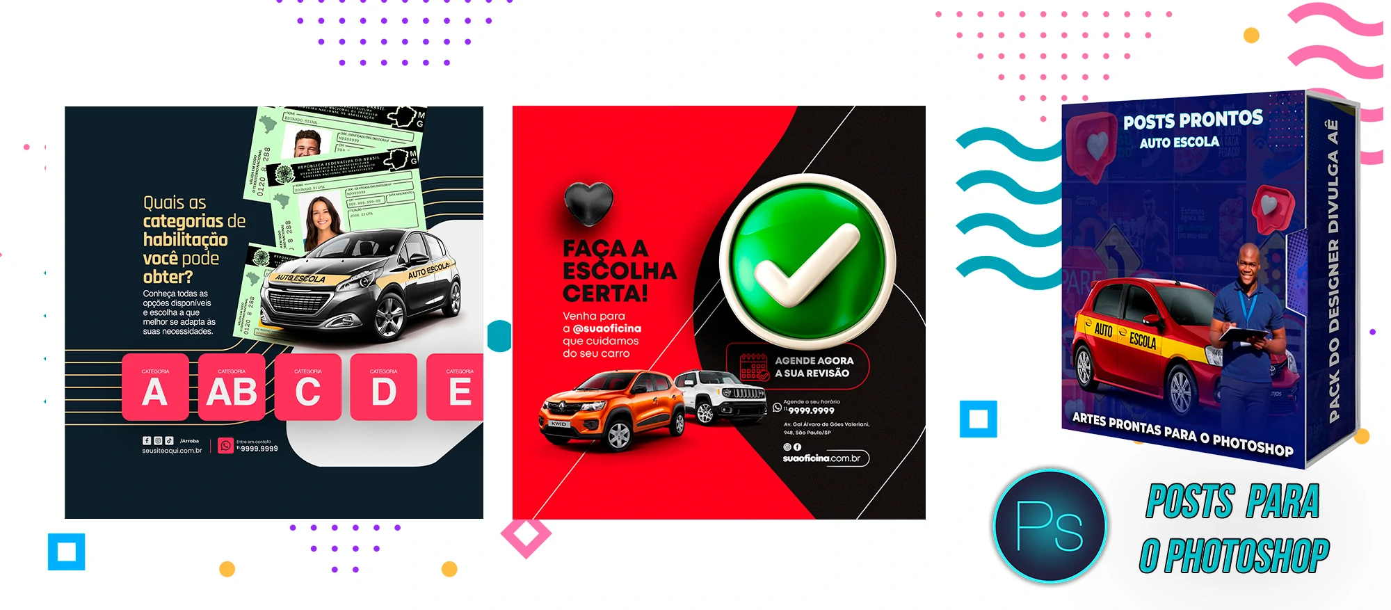 Mega Pack de Posts Prontos para Auto-Escola e Centro de Formação de Condutores - Photoshop - Imagem 6