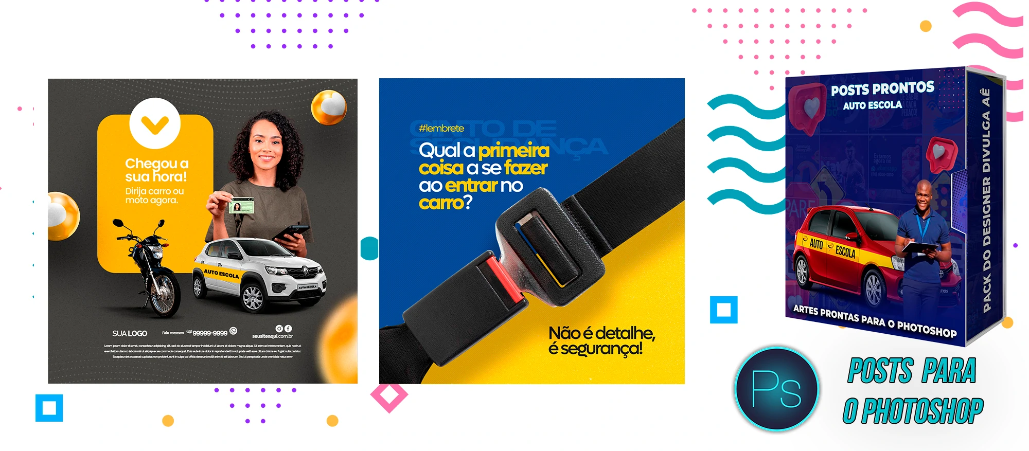 Mega Pack de Posts Prontos para Auto-Escola e Centro de Formação de Condutores - Photoshop - Imagem 10