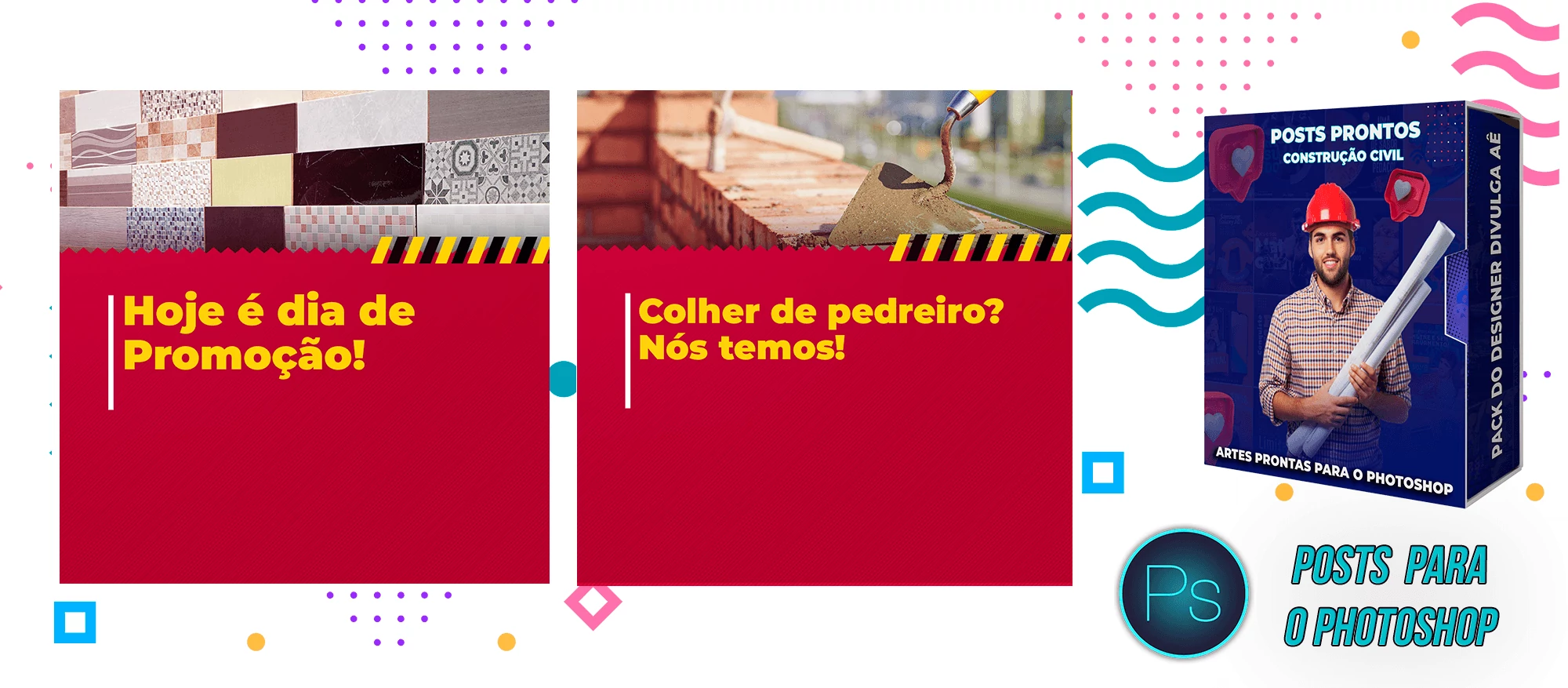 Pack de Posts Editáveis - Construção Civil - Engenheiro Civil - Empreiteira - Photoshop - Imagem 9