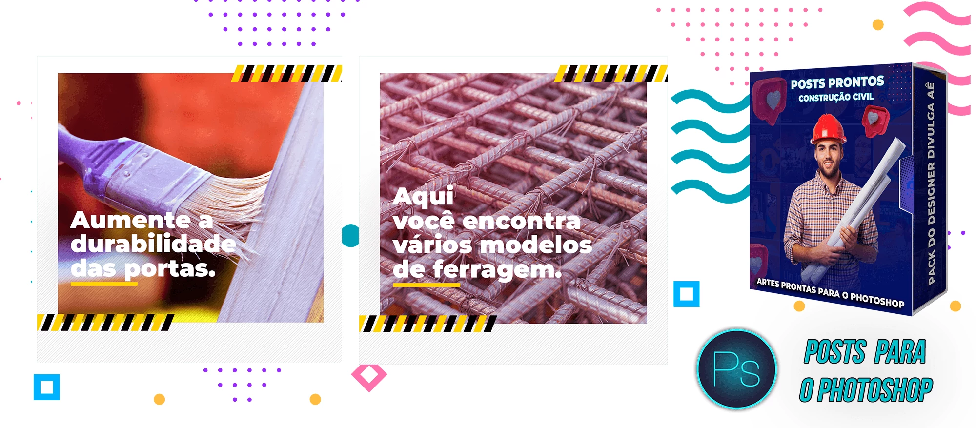 Pack de Posts Editáveis - Construção Civil - Engenheiro Civil - Empreiteira - Photoshop - Imagem 5