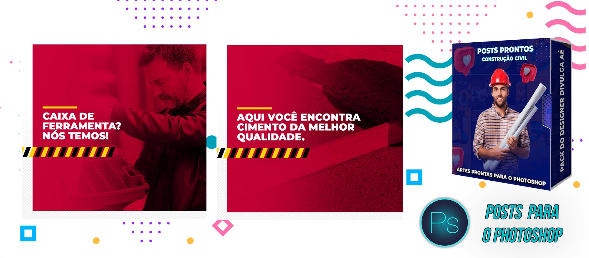 Pack de Posts Editáveis - Construção Civil - Engenheiro Civil - Empreiteira - Photoshop - Imagem 6