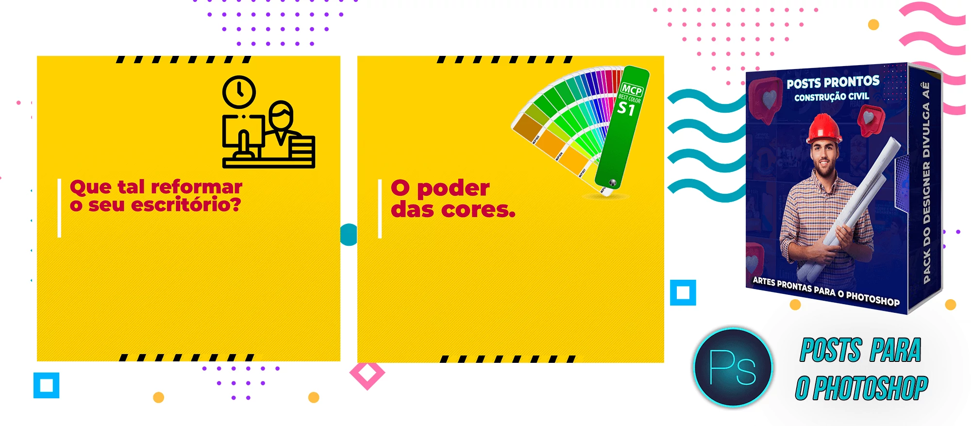 Pack de Posts Editáveis - Construção Civil - Engenheiro Civil - Empreiteira - Photoshop - Imagem 7