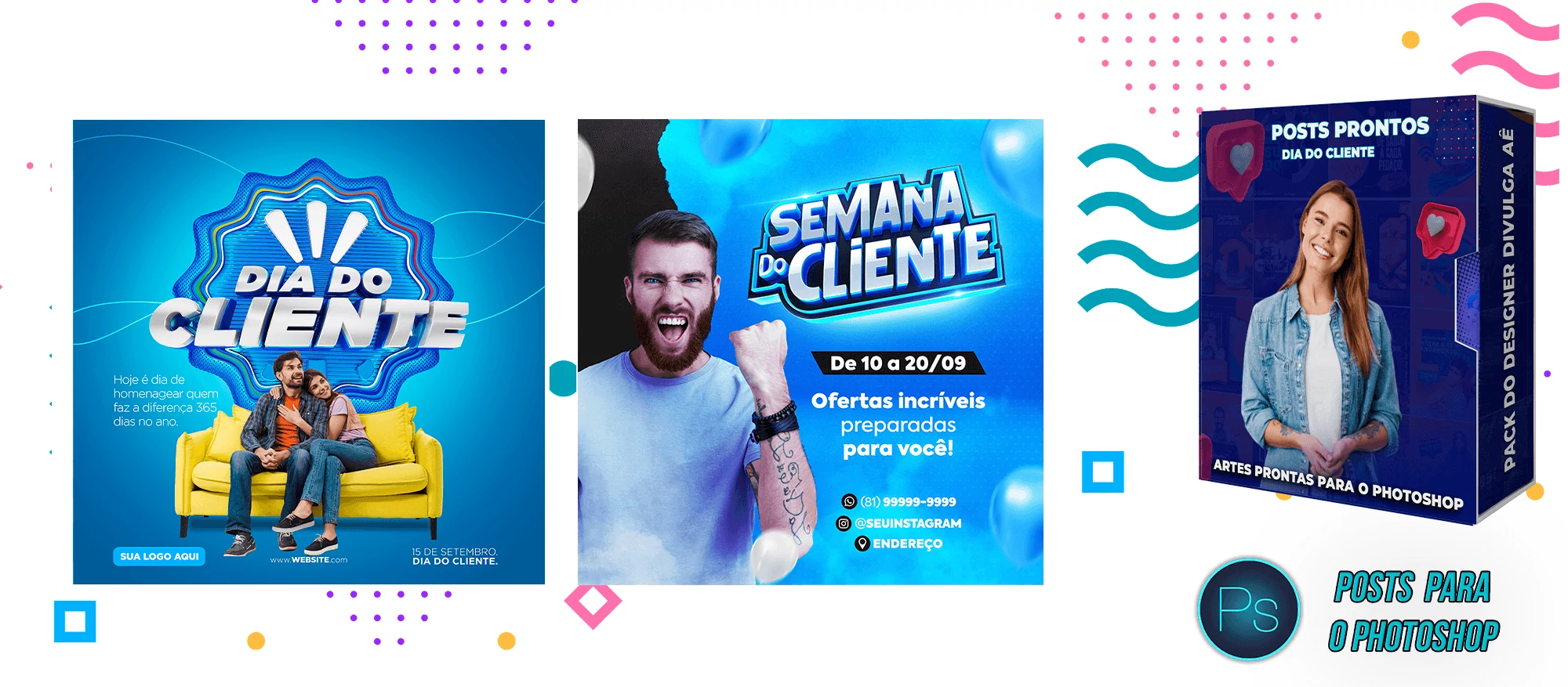 Pack de Posts Editaveis - 15 De Setembro - Dia do Cliente no Photoshop - Imagem 2