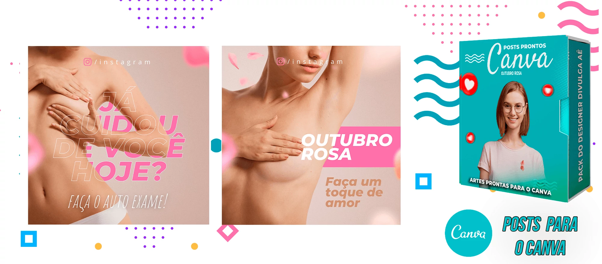 Kit de Posts Prontos para Datas Comemorativas - Outubro Rosa no Canva - Imagem 5
