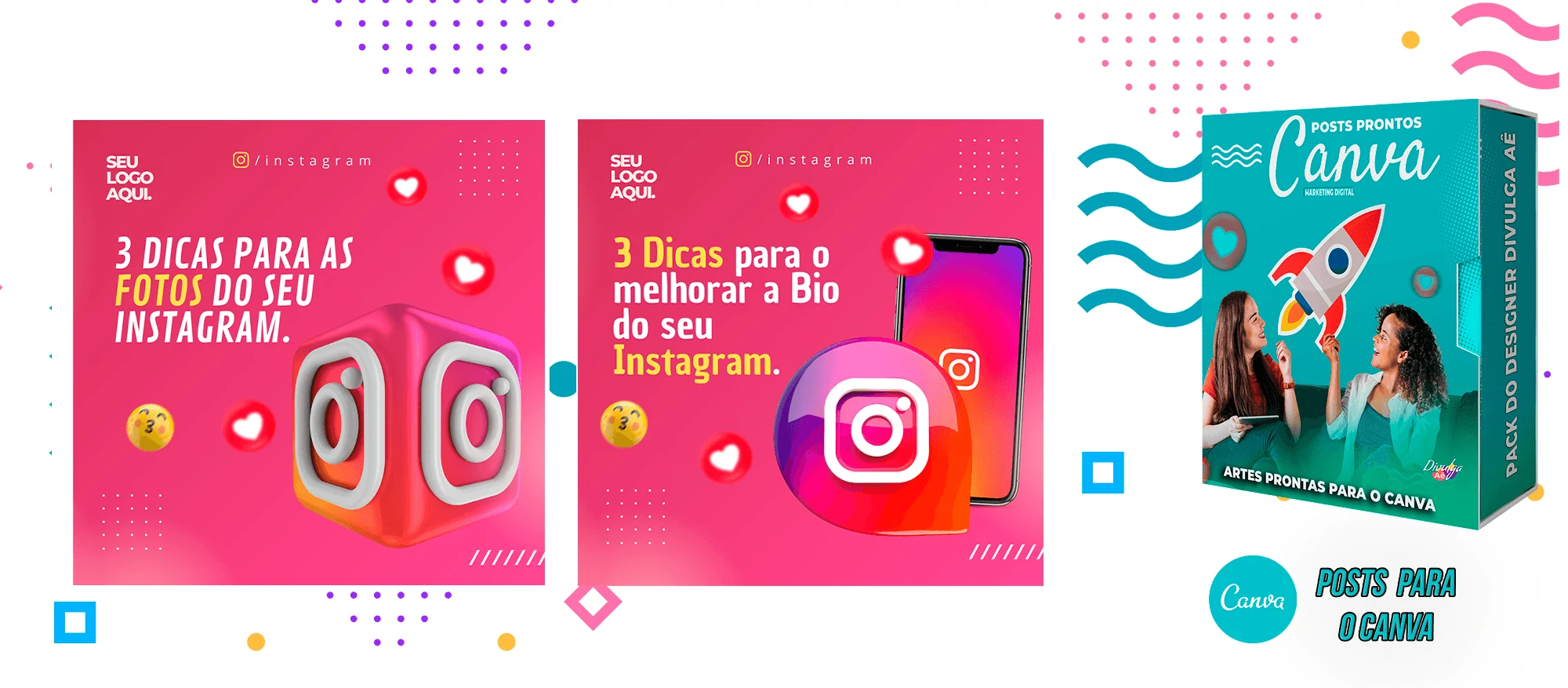 Pack de Posts Prontos para o Canva - Agência de Marketing Digital + Mega Pack Canva - Imagem 17