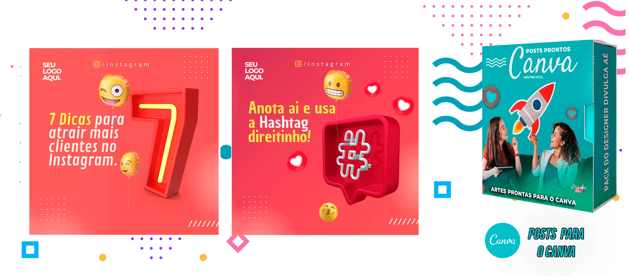 Pack de Posts Prontos para o Canva - Agência de Marketing Digital + Mega Pack Canva - Imagem 21