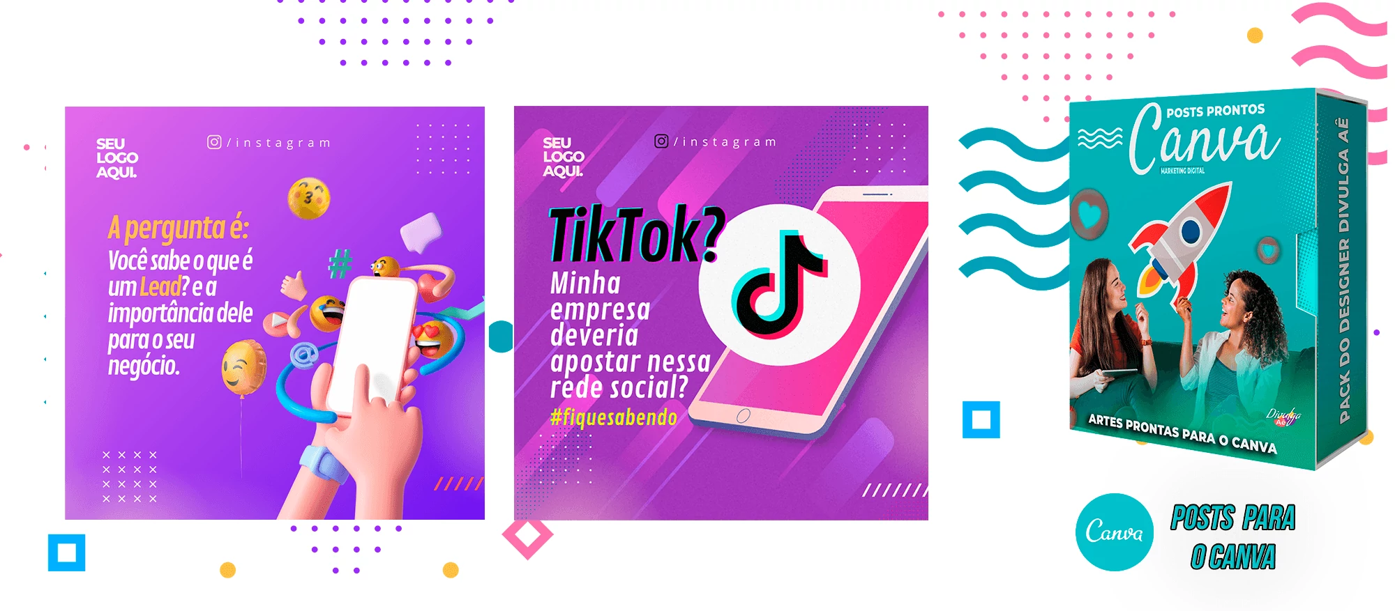 Pack de Posts Prontos para o Canva - Agência de Marketing Digital + Mega Pack Canva - Imagem 5