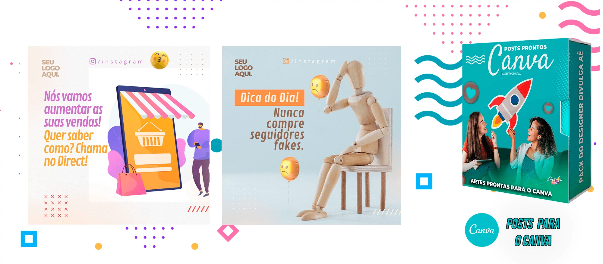 Pack de Posts Prontos para o Canva - Agência de Marketing Digital + Mega Pack Canva - Imagem 15