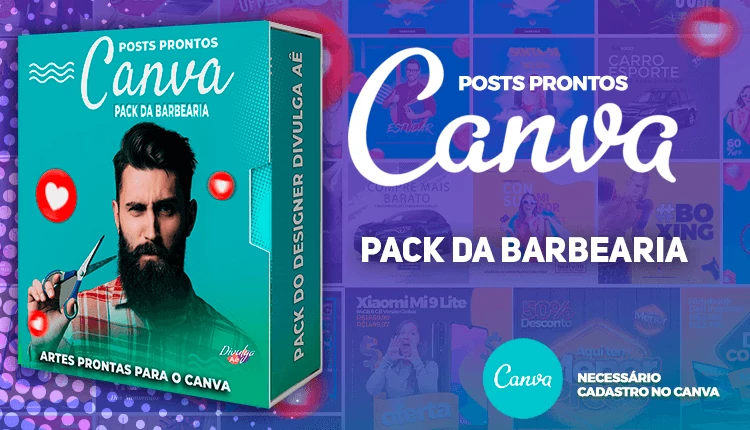 Pack de Posts Prontos para o Canva - Barbearia - Barber Shop
