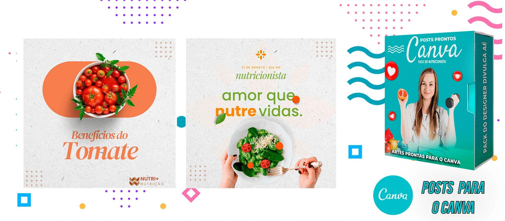 Pack de Posts Prontos para o Canva - Nutricionistas + Legendas Prontas - Imagem 9