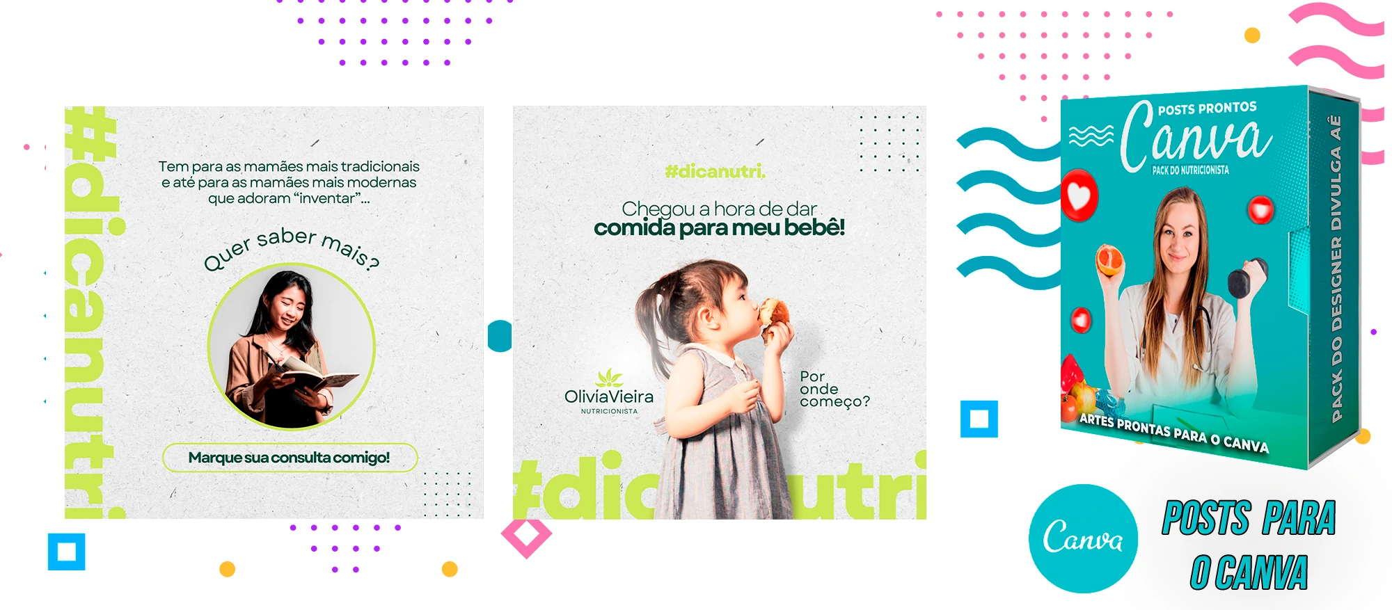 Pack de Posts Prontos para o Canva - Nutricionistas + Legendas Prontas - Imagem 12