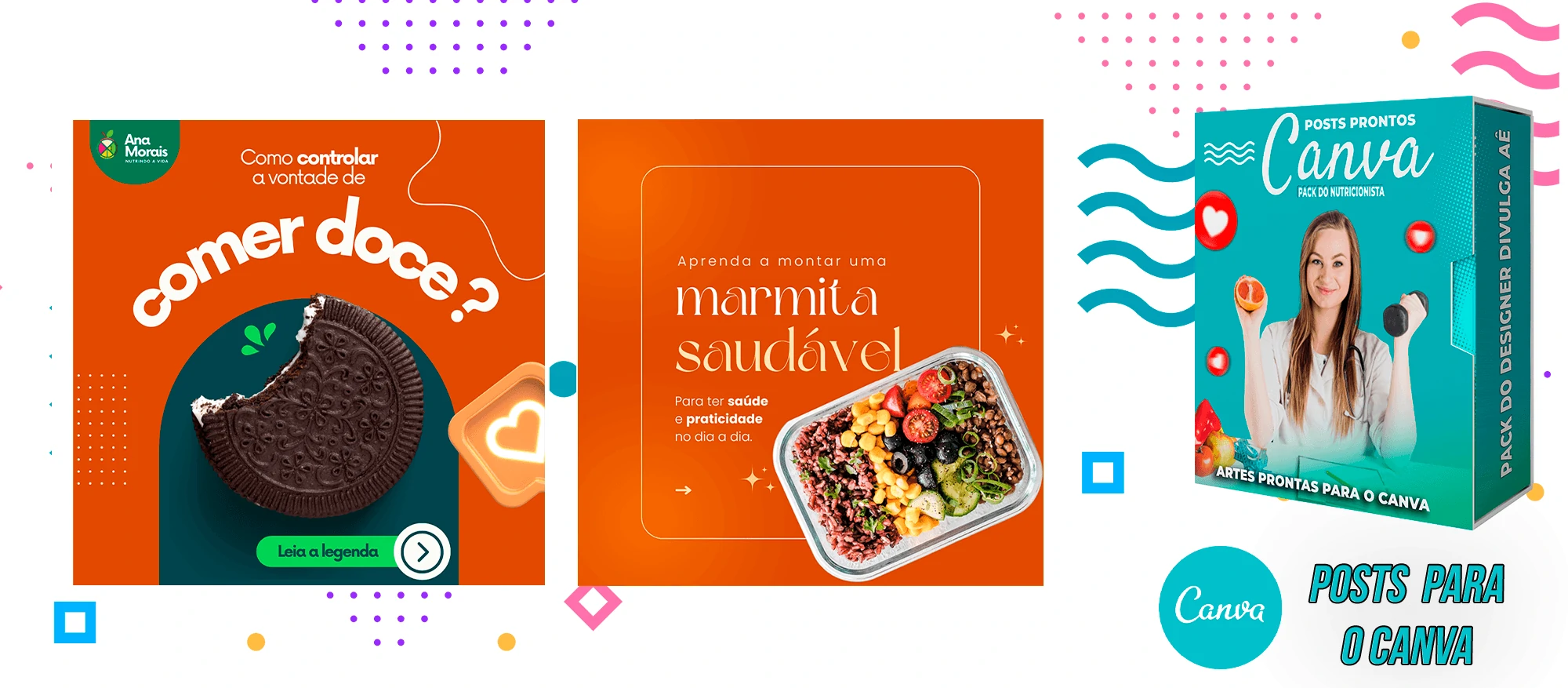 Pack de Posts Prontos para o Canva - Nutricionistas + Legendas Prontas - Imagem 18