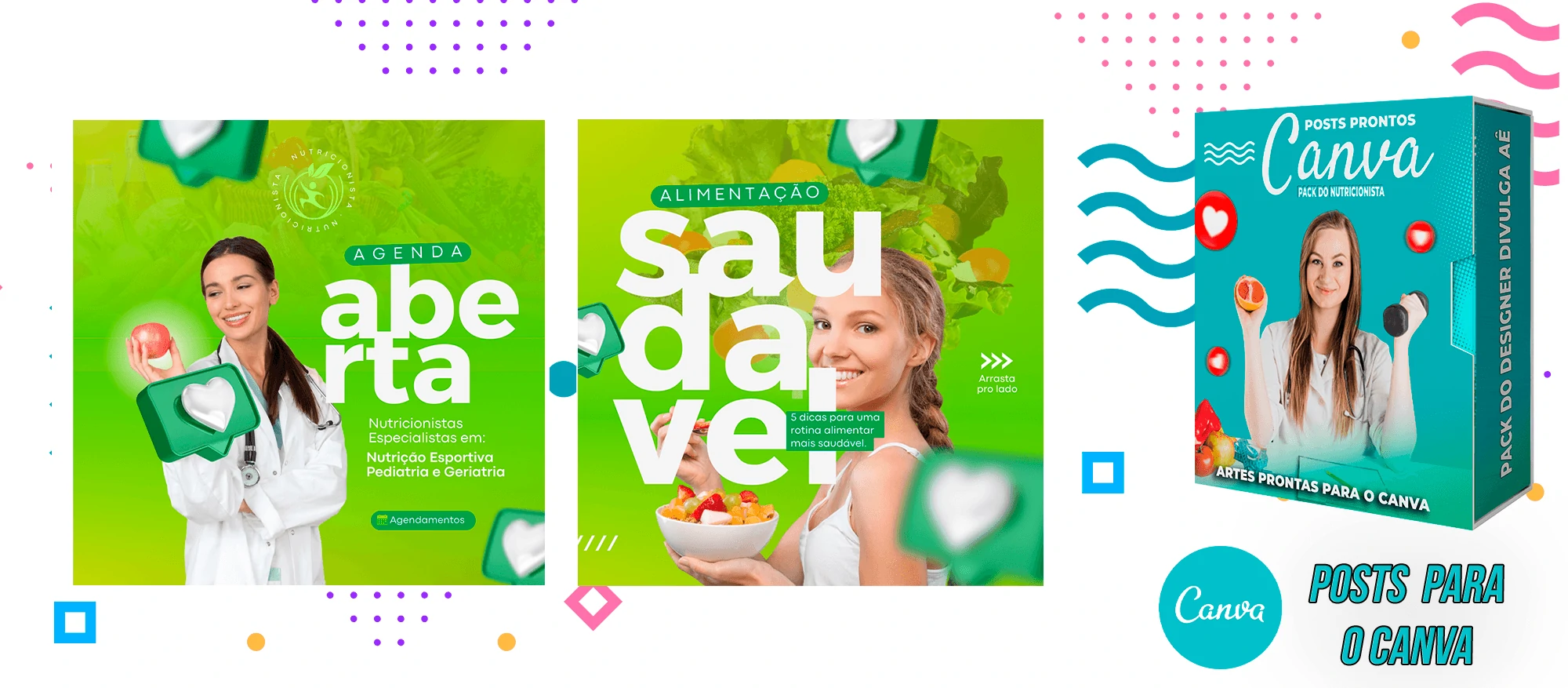 Pack de Posts Prontos para o Canva - Nutricionistas + Legendas Prontas - Imagem 17