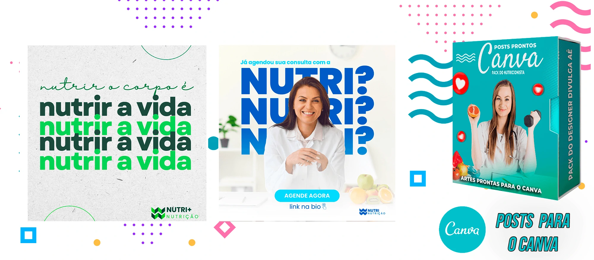 Pack de Posts Prontos para o Canva - Nutricionistas + Legendas Prontas - Imagem 2