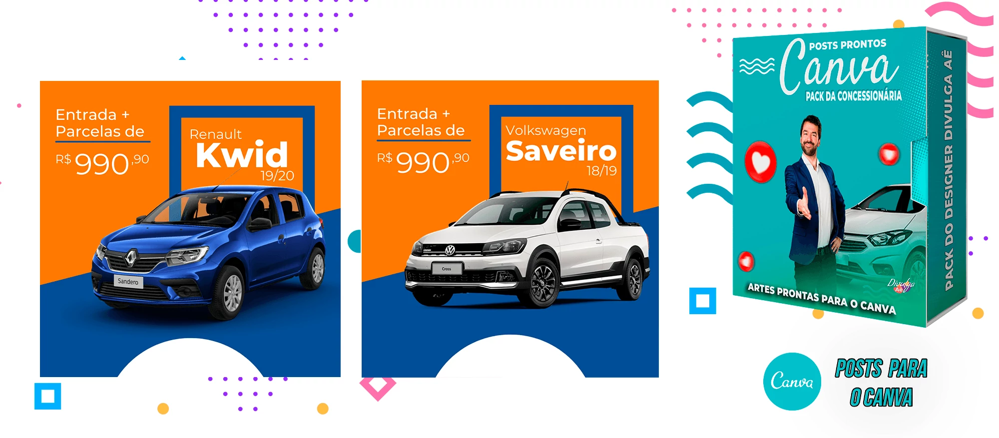 Pack de Posts Prontos para o Canva - Concessionária + Legendas - Venda de Carros e Motos - Imagem 31