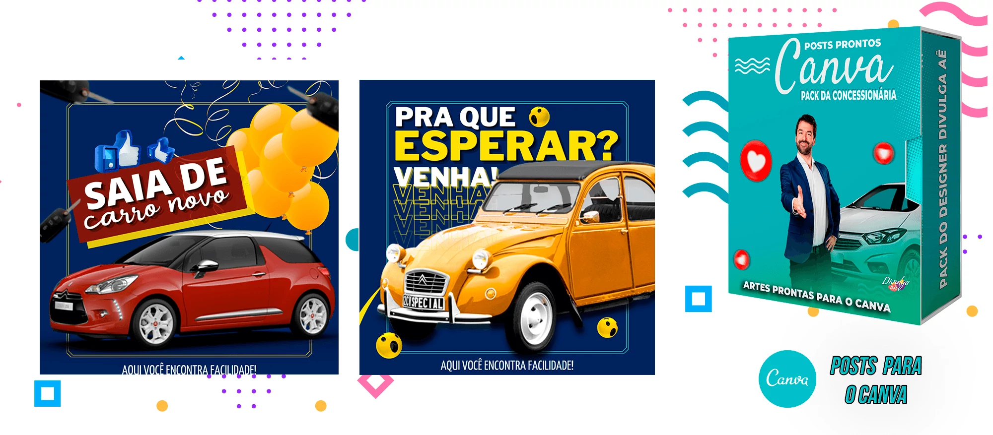 Pack de Posts Prontos para o Canva - Concessionária + Legendas - Venda de Carros e Motos - Imagem 40