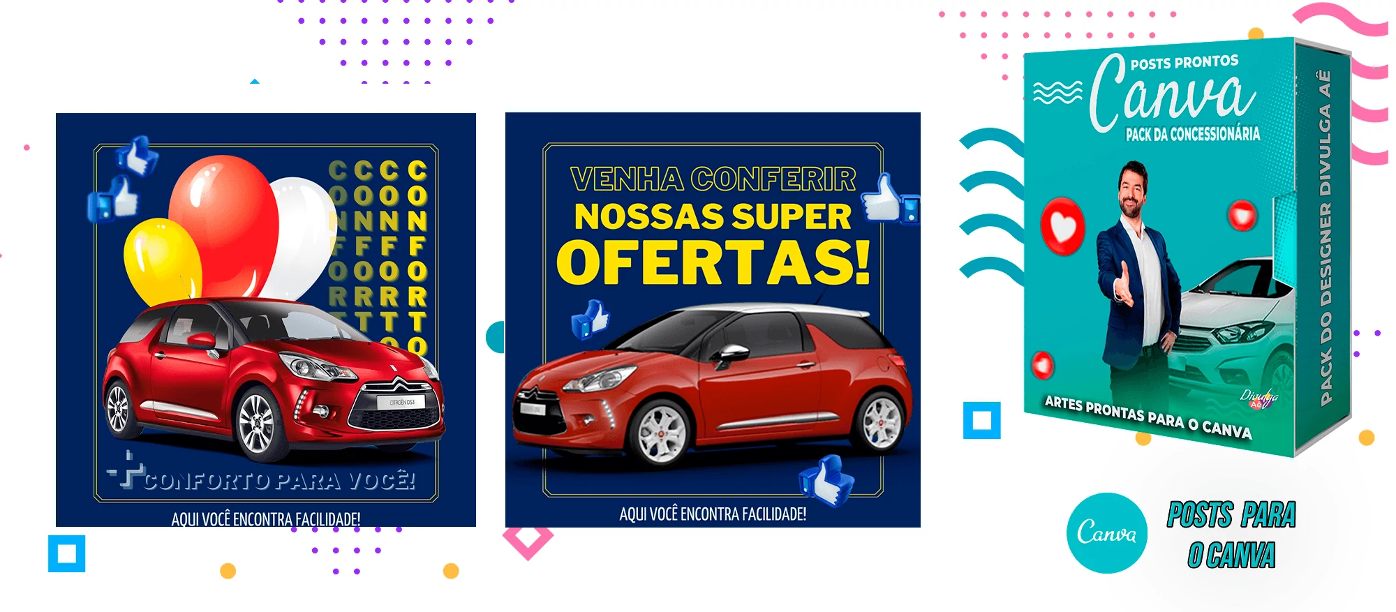 Pack de Posts Prontos para o Canva - Concessionária + Legendas - Venda de Carros e Motos - Imagem 36