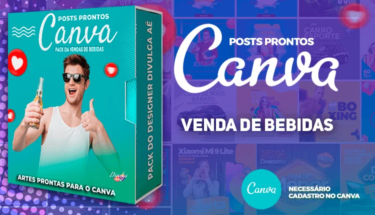 Pack de Posts Prontos para o Canva -  Distribuidora de Bebidas