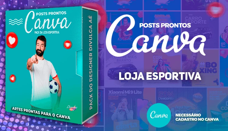 Pack de Posts Prontos para o Canva - Loja Esportiva - Calçados Esportivos - Apostas