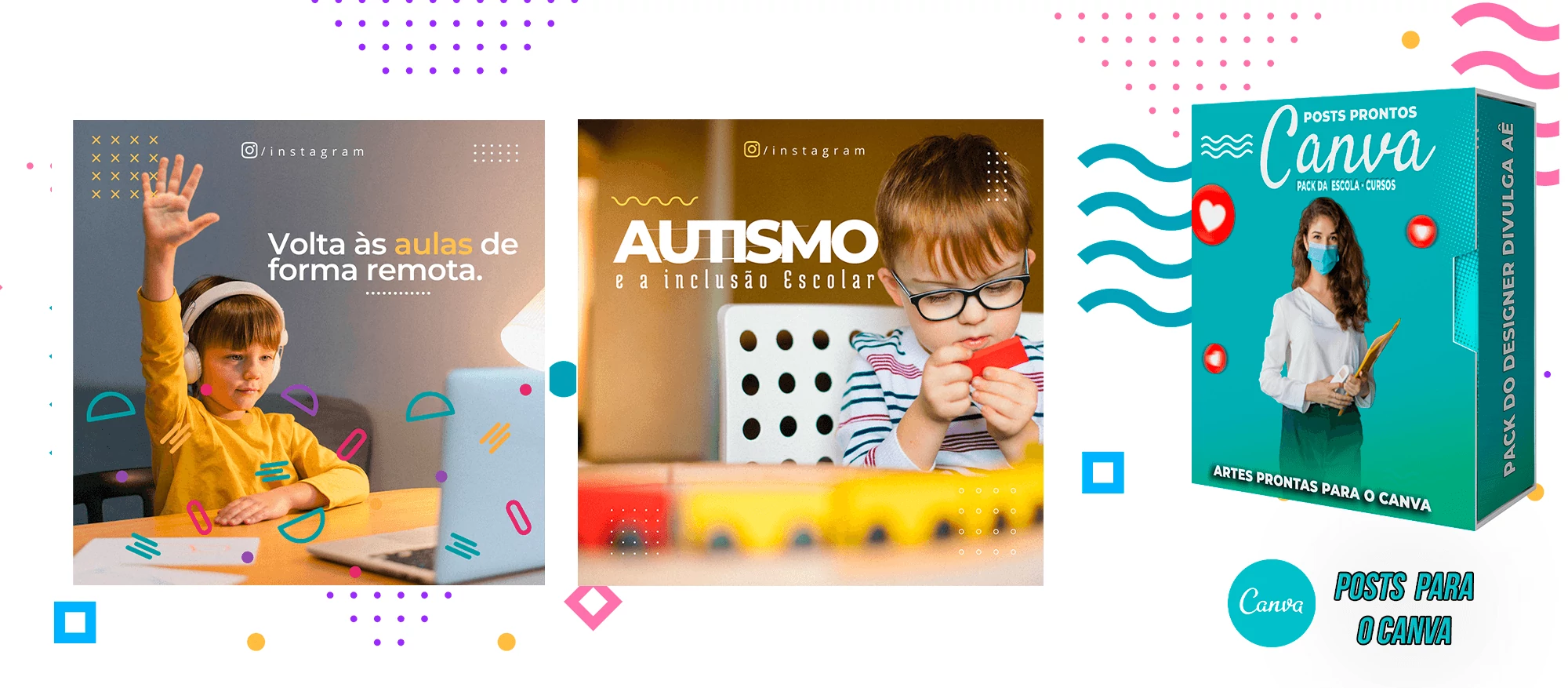 Pack de Posts Prontos para o Canva - Escolas - Escolas Particulares e Cursos + Legendas - Imagem 15