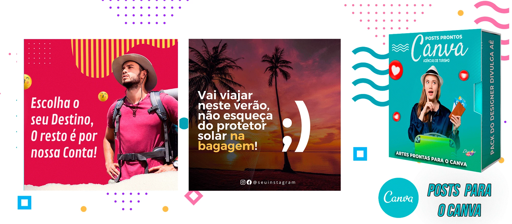 Pack de Posts Prontos para o Canva - Agência de Turismo e Viagens + Legendas - Imagem 11