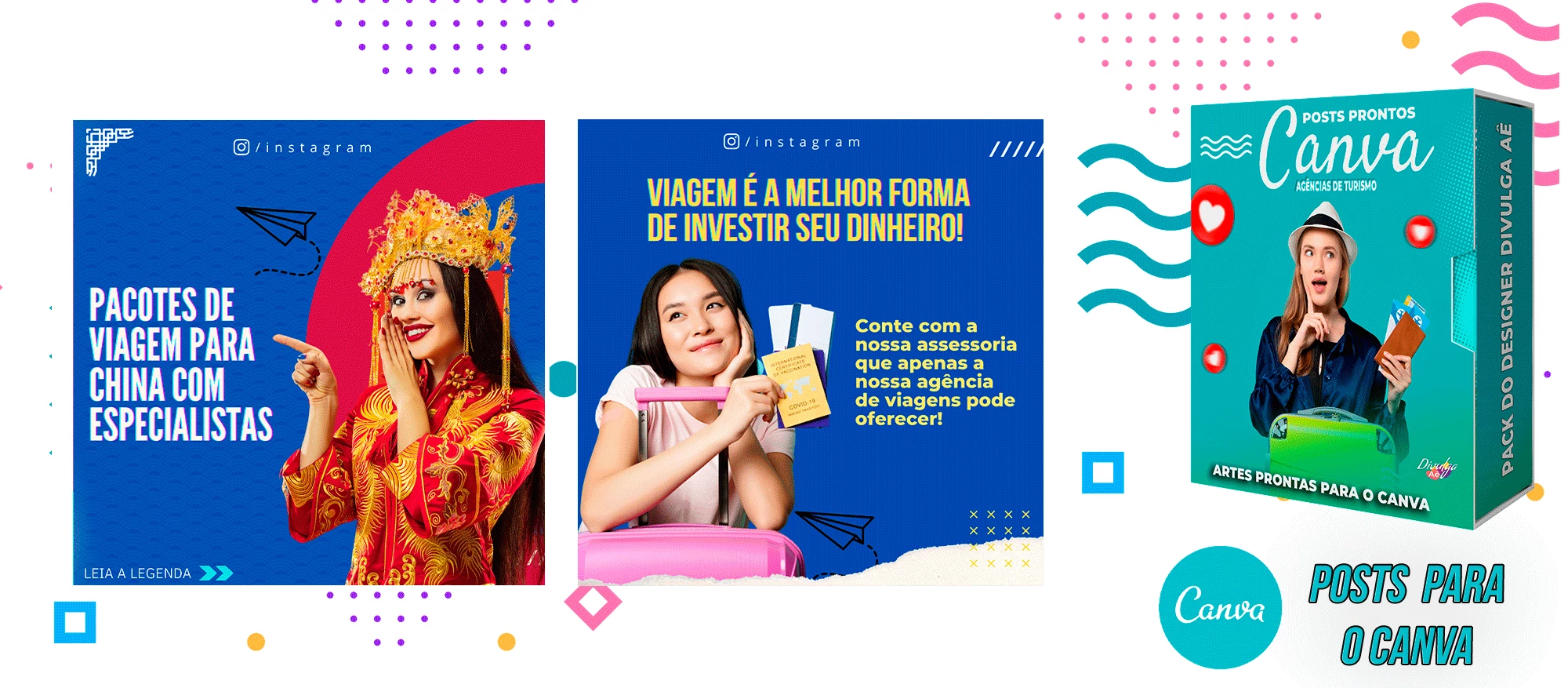 Pack de Posts Prontos para o Canva - Agência de Turismo e Viagens + Legendas - Imagem 10