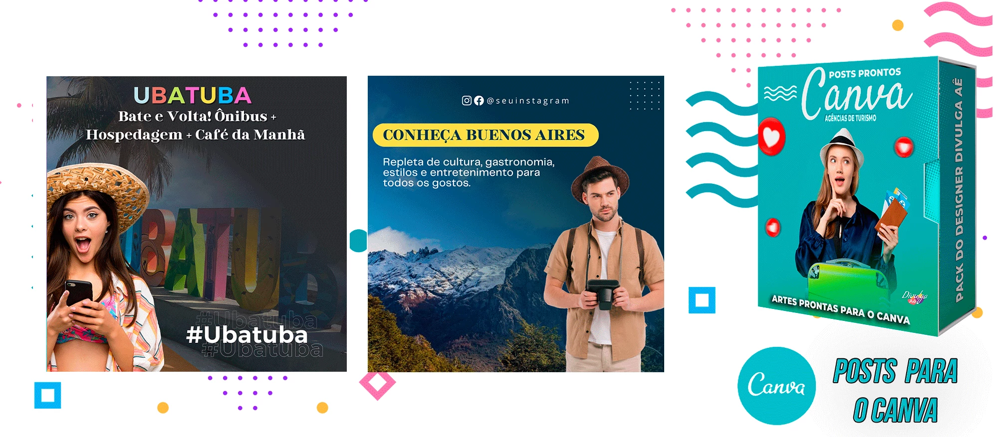 Pack de Posts Prontos para o Canva - Agência de Turismo e Viagens + Legendas - Imagem 26
