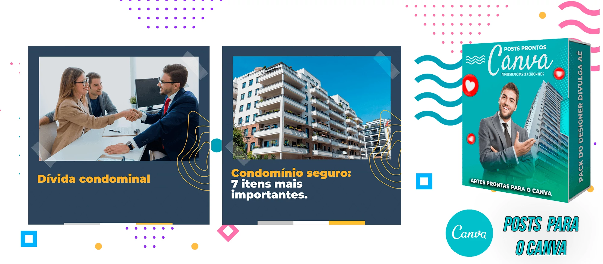 Pack de Posts Prontos para o Canva - Administradoras de Condomínios + Legendas - Imagem 17