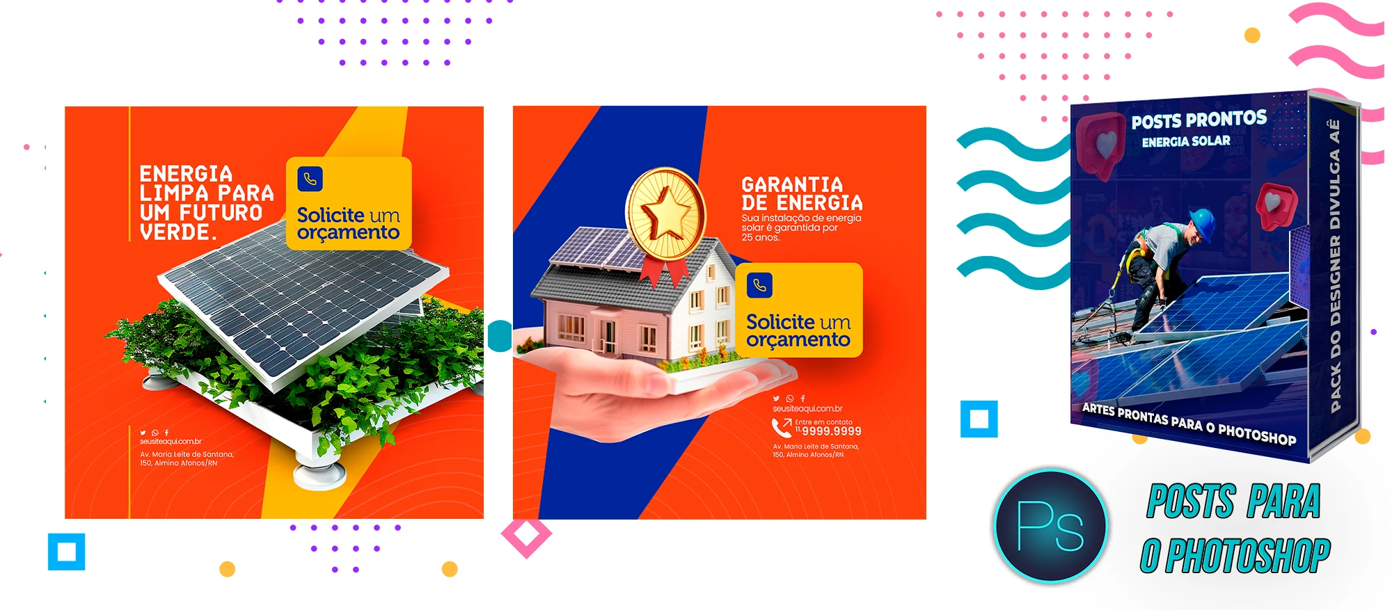 Pack de Posts Prontos para Empresas de Energia Solar para o Photoshop - Imagem 9