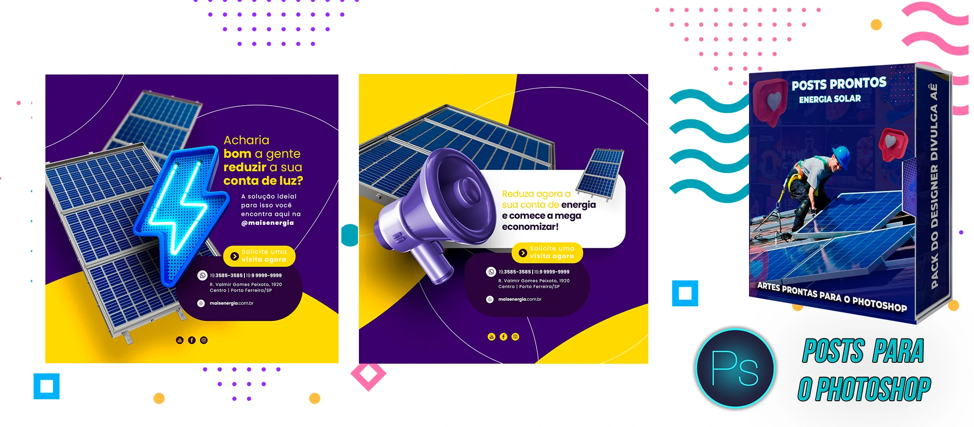 Pack de Posts Prontos para Empresas de Energia Solar para o Photoshop - Imagem 6