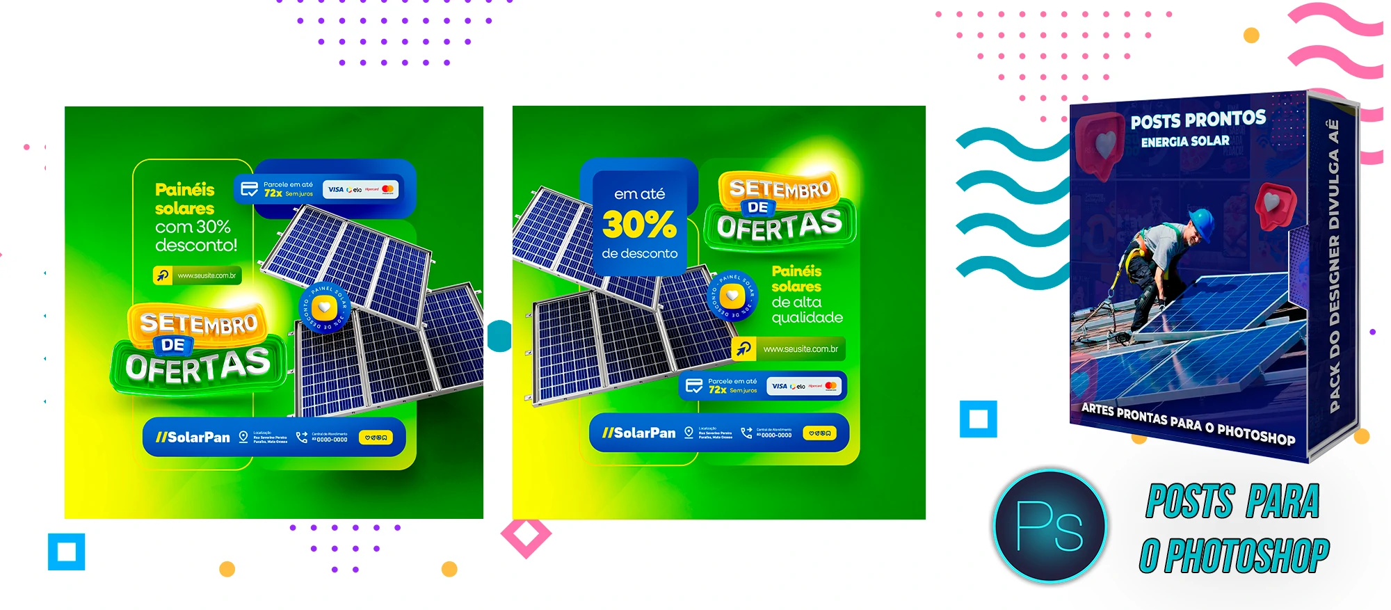 Pack de Posts Prontos para Empresas de Energia Solar para o Photoshop - Imagem 11
