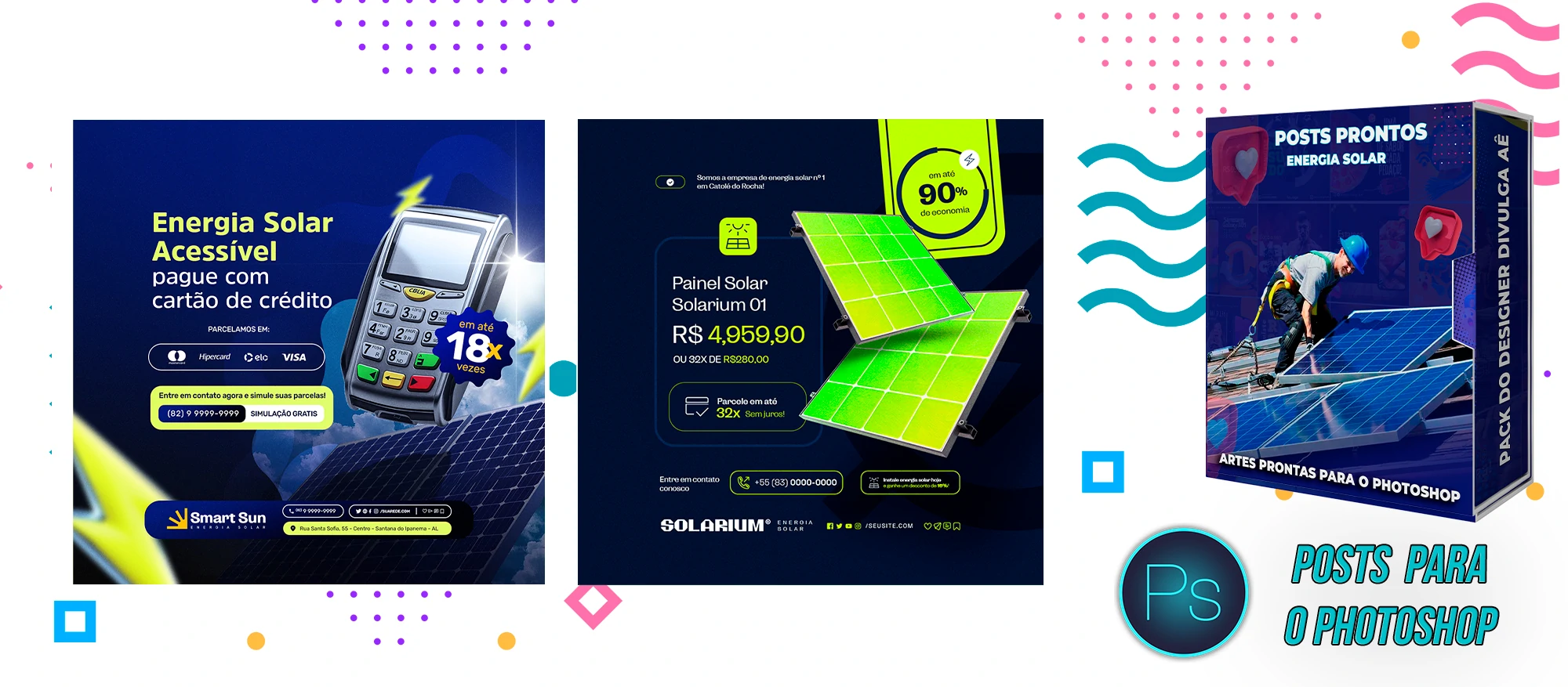 Pack de Posts Prontos para Empresas de Energia Solar para o Photoshop - Imagem 13