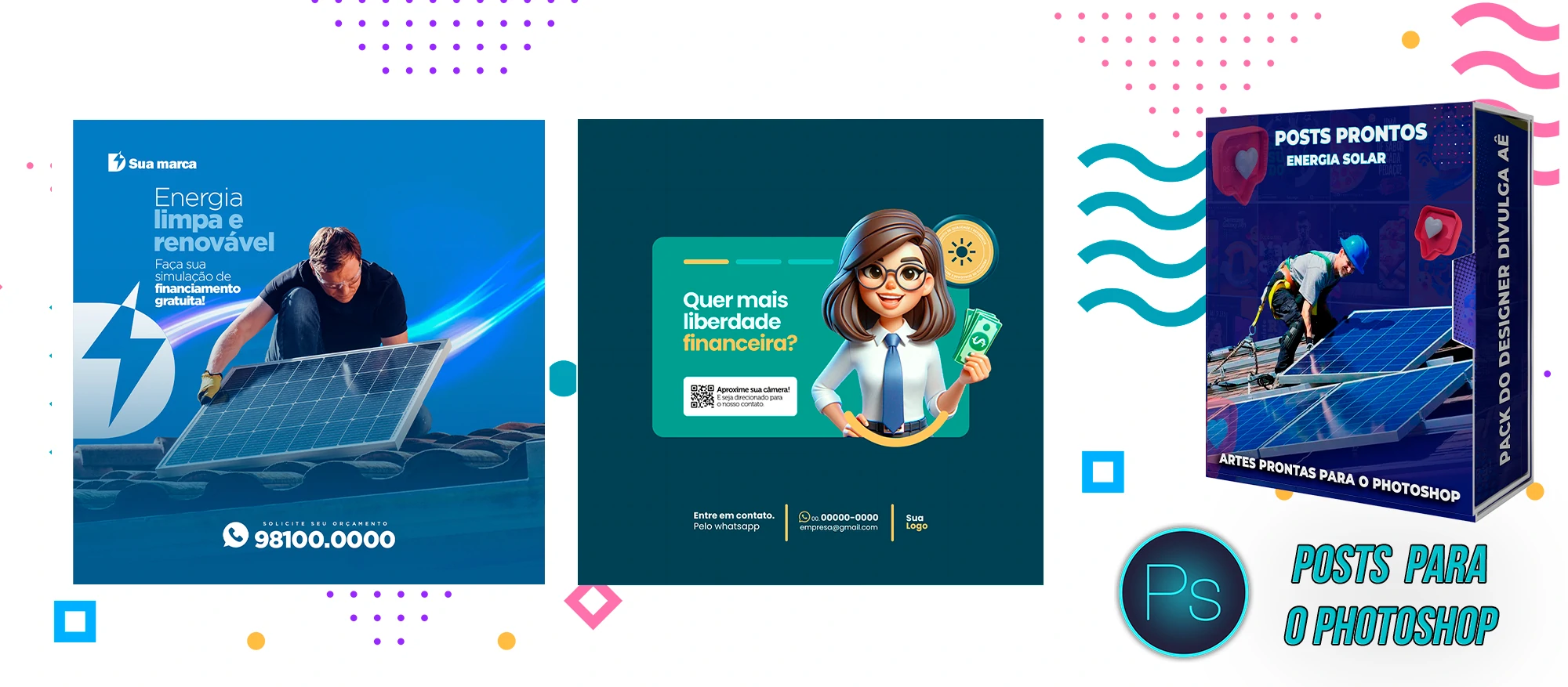 Pack de Posts Prontos para Empresas de Energia Solar para o Photoshop - Imagem 7