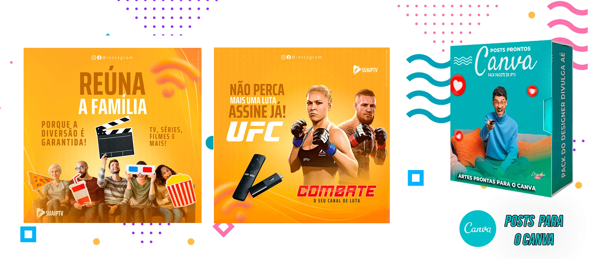 Pack de Posts Prontos para o Canva com legendas - Provedor e Iptv - Vendas de Canais de Tv - Imagem 19