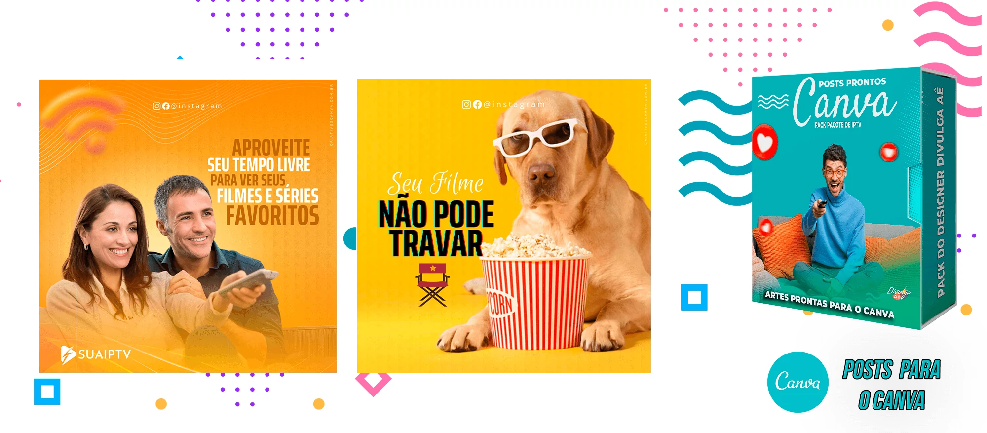 Pack de Posts Prontos para o Canva com legendas - Provedor e Iptv - Vendas de Canais de Tv - Imagem 25