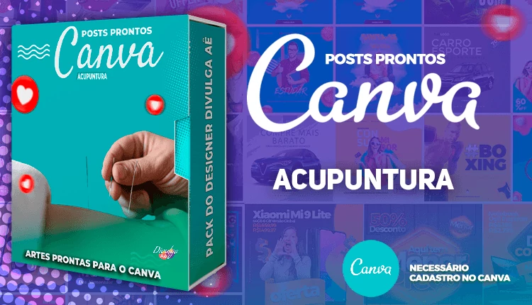 Pack de Posts Prontos com Legendas para o Canva -  Fisioterapia Especializada em Acupuntura