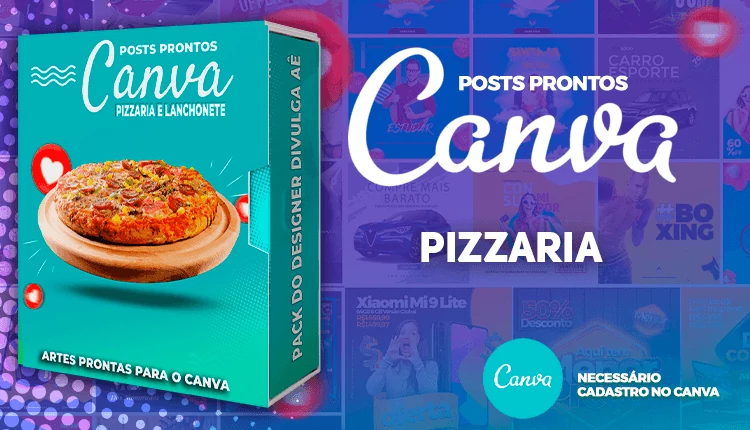 Pack de Posts Prontos para o Canva com Legendas para Pizzaria