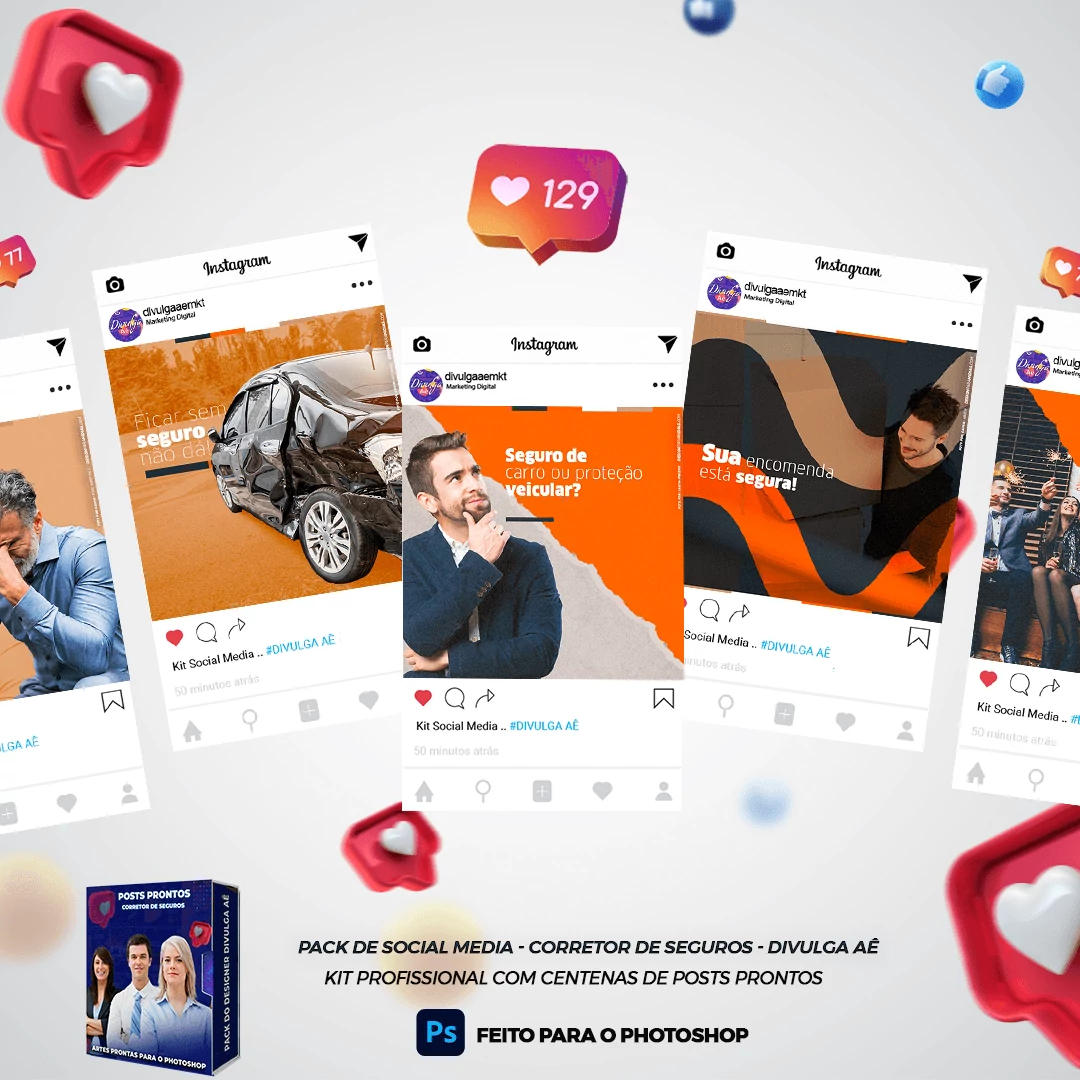 Pack de Posts Prontos - Corretor de Seguros e Plano de Saúde - Photoshop - Imagem 7