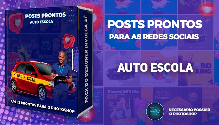 Pack de Posts Prontos para Auto-Escola e Centro de Formação de Condutores - Photoshop