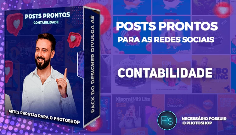 Pack de Posts Prontos - Escritório de Contabilidade - Assessoria Empresarial - Photoshop