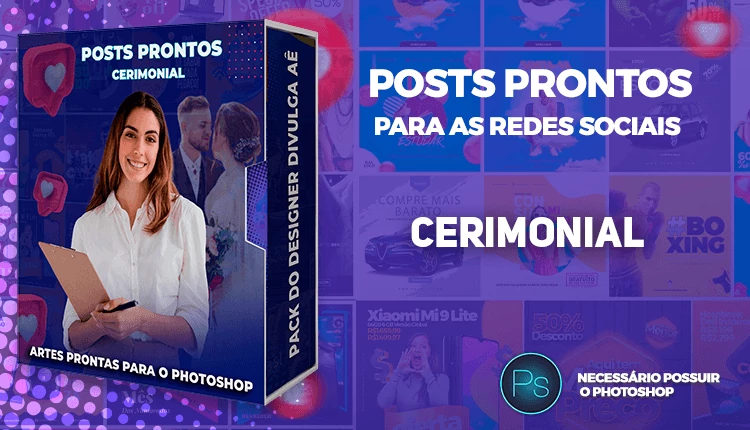 Pack de Posts Prontos + Legendas - Organização de Eventos e Cerimonial - Photoshop