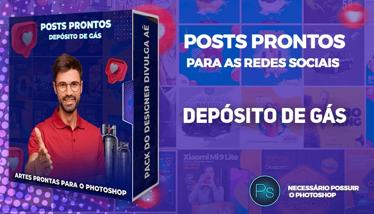Pack de Posts Prontos - Distribuidora Revenda e Depósito de gás no Photoshop
