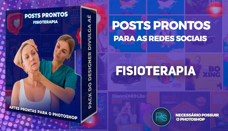 Pack de Posts Prontos com Legendas  - Fisioterapeuta - Fisioterapia - Photoshop