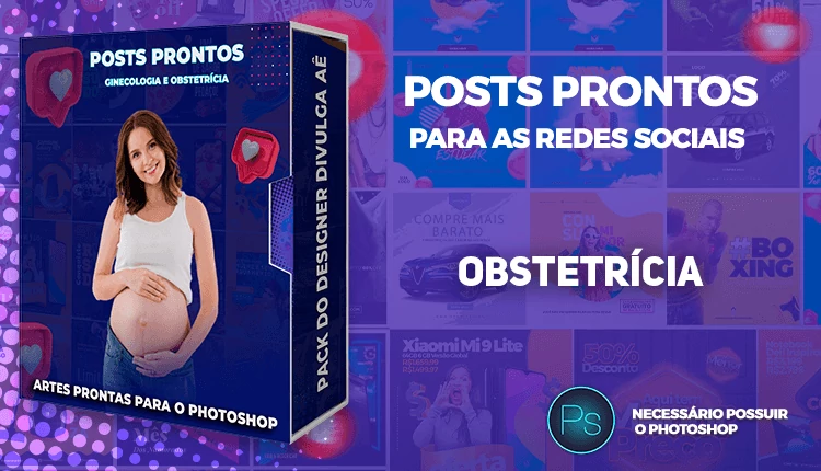 Pack de Posts Prontos + Legendas Prontas - Ginecologia Obstetrícia - Photoshop