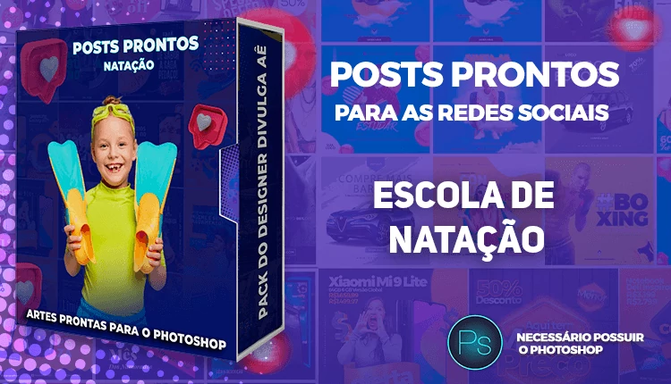 Pack de Posts com Legendas Prontas Escolas de Natação
