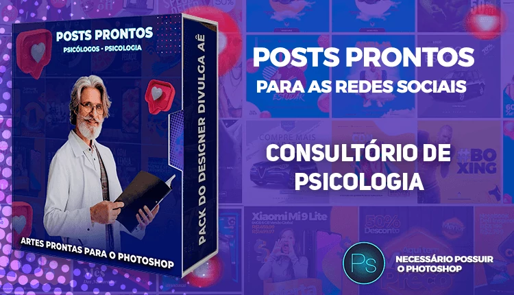 Pack de Posts Editáveis - Clínica de Psicologia - Psicólogos - Photoshop