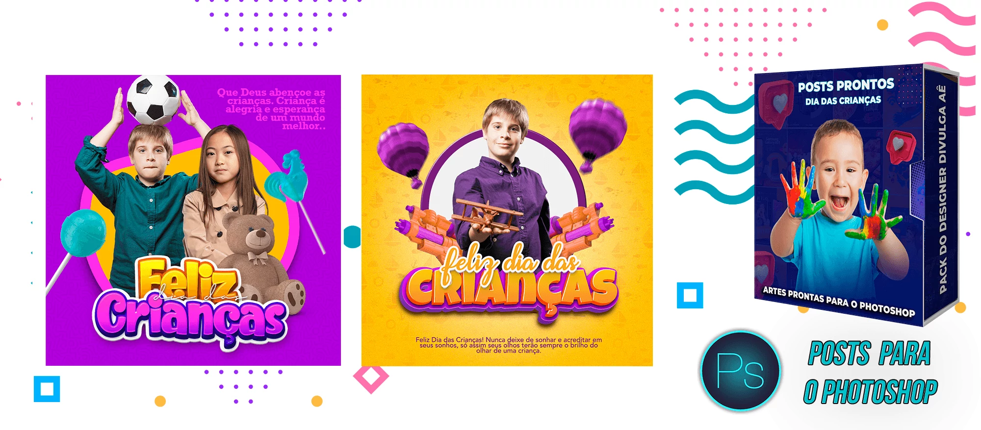 Pack de Posts Prontos - Dia das Crianças - Photoshop (Gratuito) - Imagem 8
