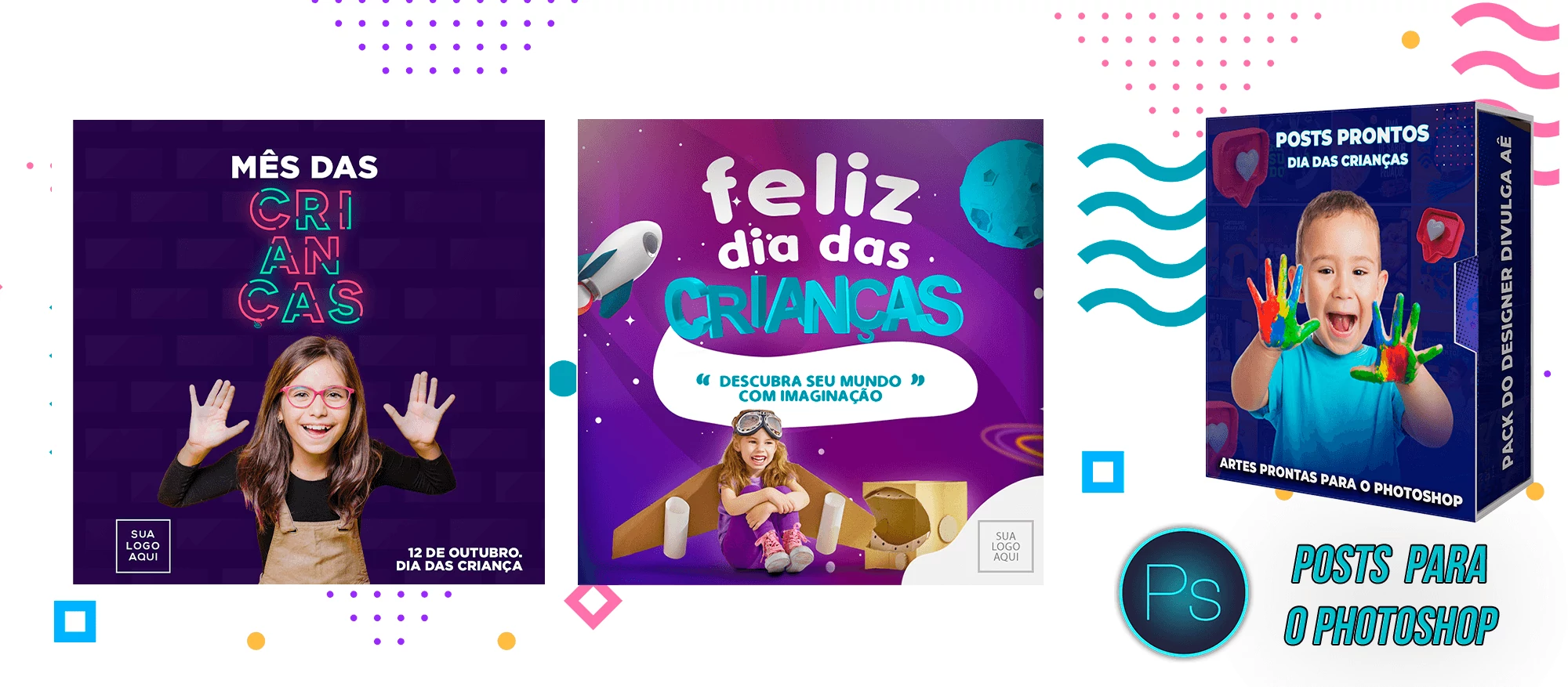 Pack de Posts Prontos - Dia das Crianças - Photoshop (Gratuito) - Imagem 9