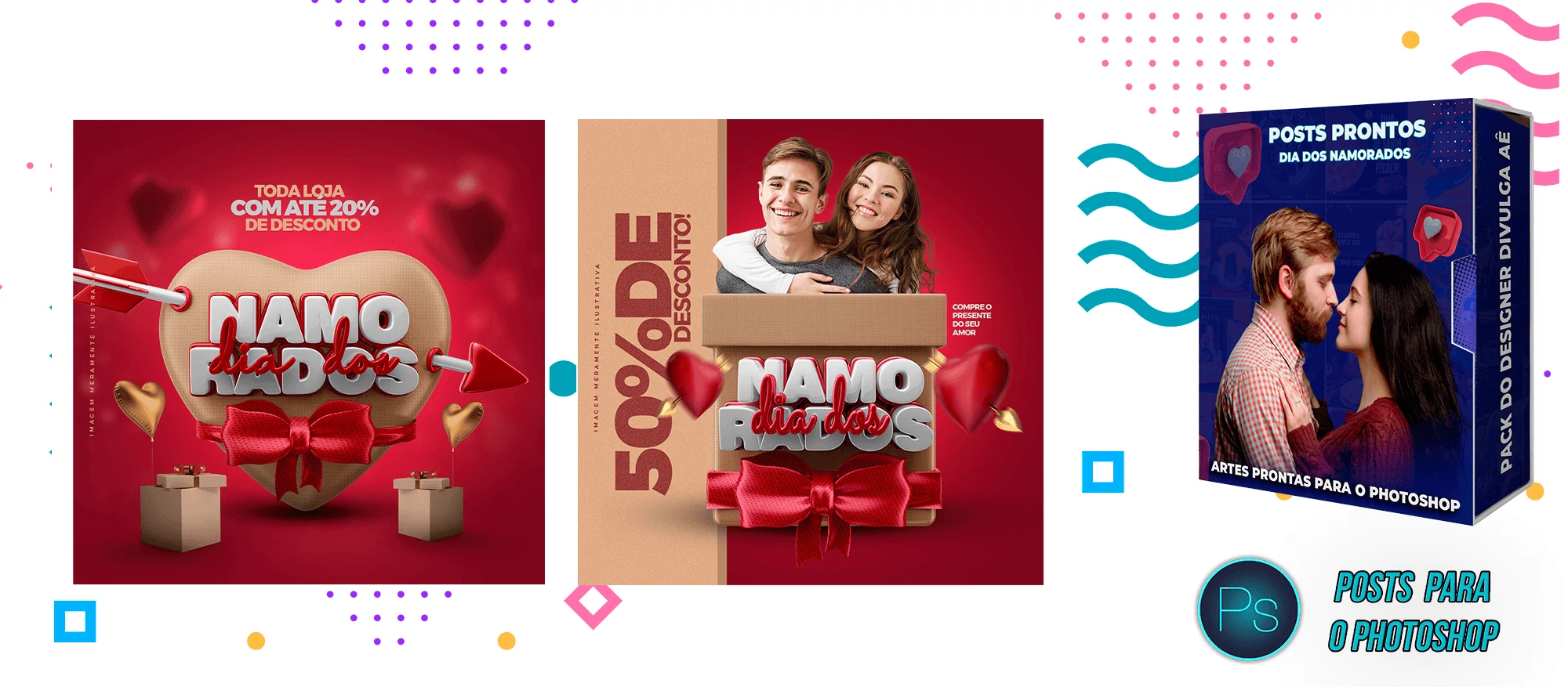 Pack de Posts Editáveis/Prontos - Dia dos Namorados + Brinde - Photoshop - Imagem 5